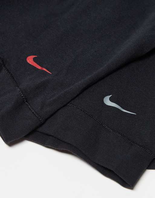 Nike – Everyday Cotton Stretch – 3er-Pack Boxershorts in Schwarz mit buntem Grafik-Bund in Gelb/Grau/Rot , 2 von 3