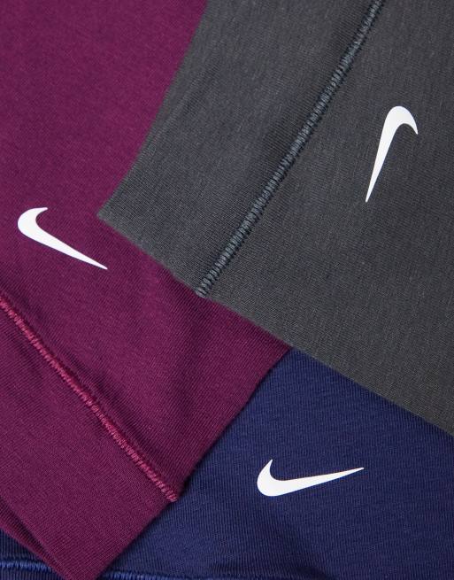 Nike – Everyday Cotton Stretch – 3er-Pack Unterhosen in Marineblau/Bordeaux/Anthrazit, 4 von 4