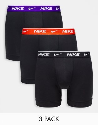 Nike Everyday Cotton Stretch boxer brief 3 pack in black with