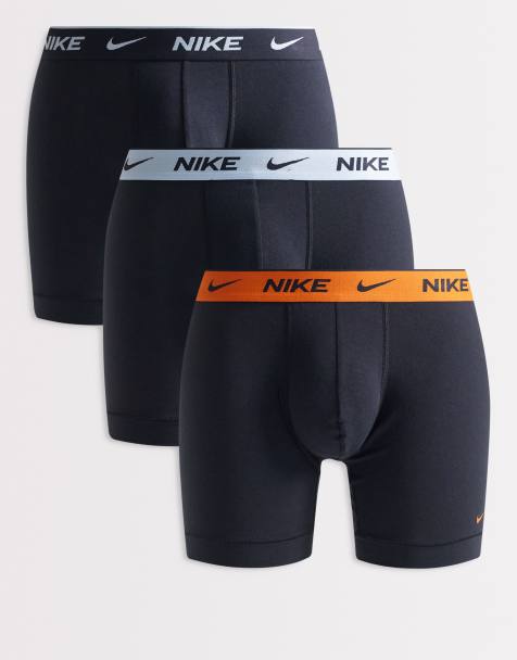 Nike - Everyday Cotton Stretch - Lot de 3 boxers à taille colorée bleu/orange/noire - Noir - view 1