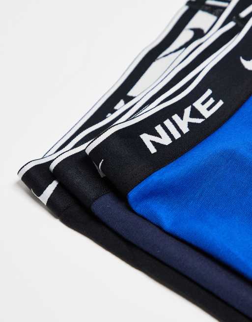 Nike - Everyday - Cotton Stretch - Set van 3 boxershorts in zwart en blauw, 2 van 3