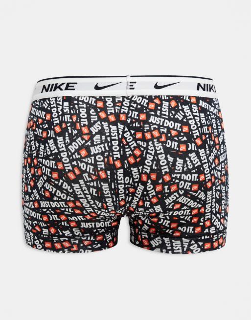 Nike Everyday Cotton Boxer Shorts Trunk 3-Pack Black 