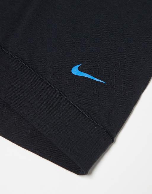 Nike Everyday Cotton Stretch trunks 3 pack in black with neon waistband, 4 of 4