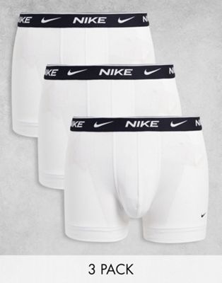 Nike Everyday Cotton Stretch trunks 3 pack in white - ASOS Price Checker