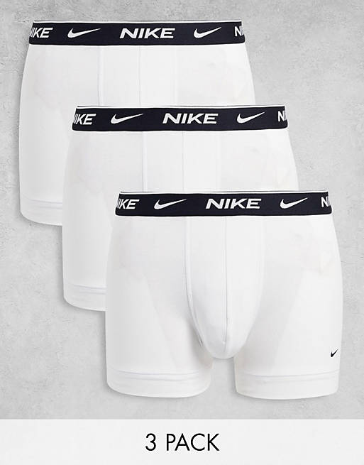 Nike Everyday Cotton Stretch trunks 3 pack in white