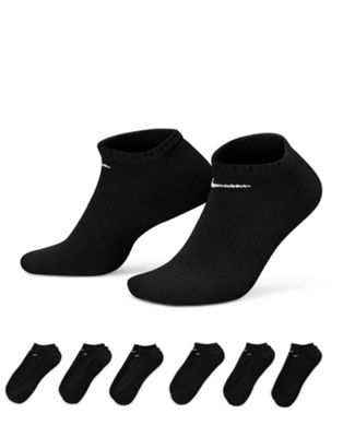 Nike Training Everyday Cushioned 6 pack trainer sock in black