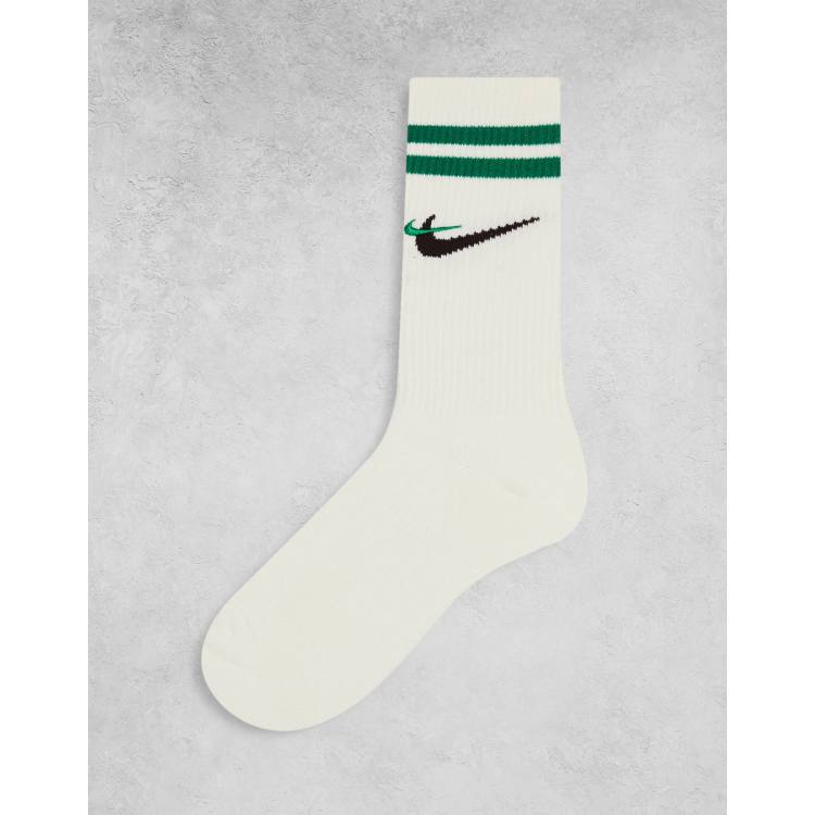 White and green store nike socks