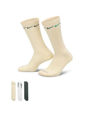 Nike Training Everyday Plus Cushioned 3 Pack Crew Socks In Multi In Multi
