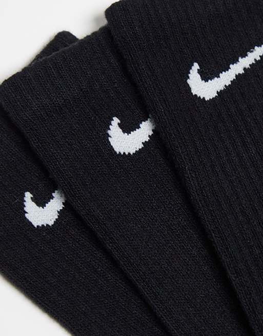 Nike Everyday Cushion Plus 6 pack logo socks in black