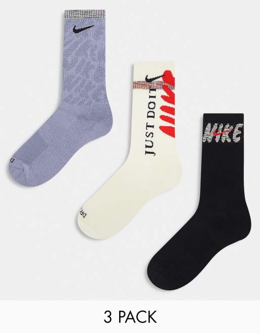 Nike – Everyday Cushion – Zestaw 3 par skarpetek w kolorze mleka kokosowego z amortyzacją