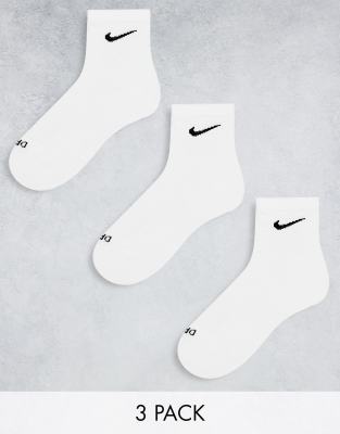 Nike Everyday Cushioned 3-pack Ankle Socks In White