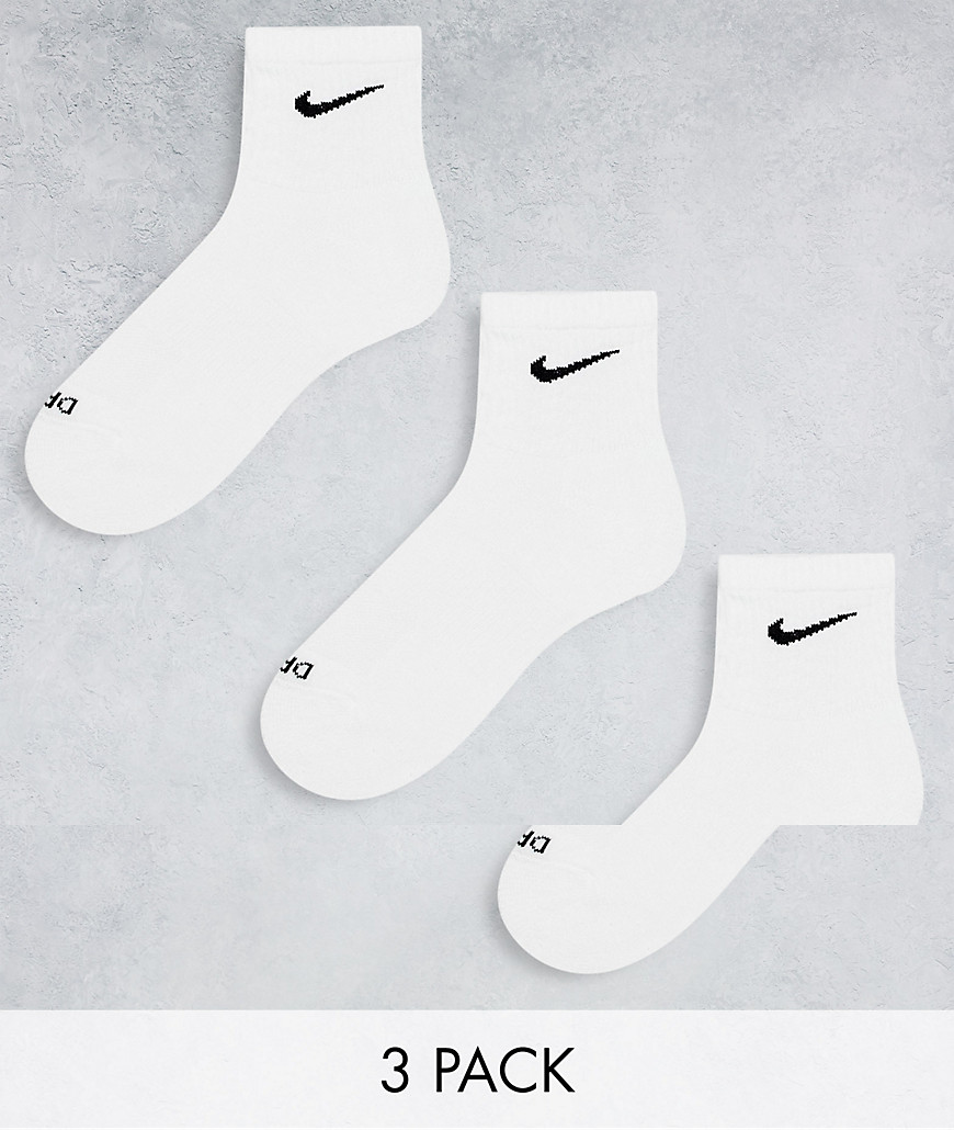 Nike Everyday Cushioned 3-pack Ankle Socks In White