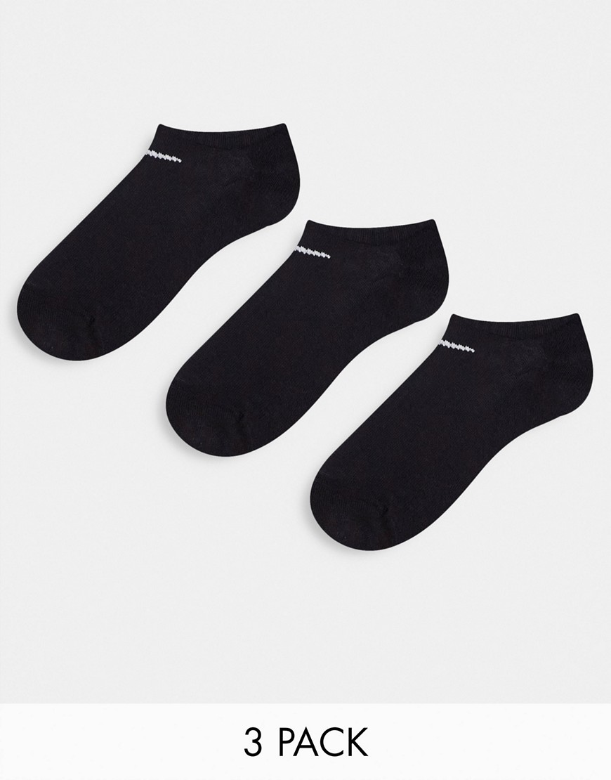 Nike Everyday Cushioned 3 Pack Sneaker Socks In Black