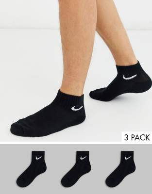 Nike Everyday Cushioned 3 Pack Socks In Black