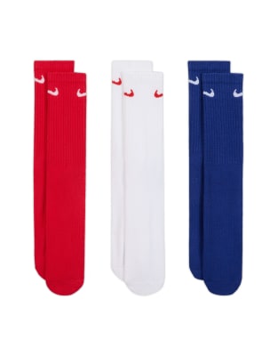 Nike Everyday Cushioned 3 Pack Socks In Red