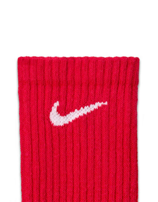 Nike Everyday Cushioned 3 pack socks in red, blue and white , 3 of 4
