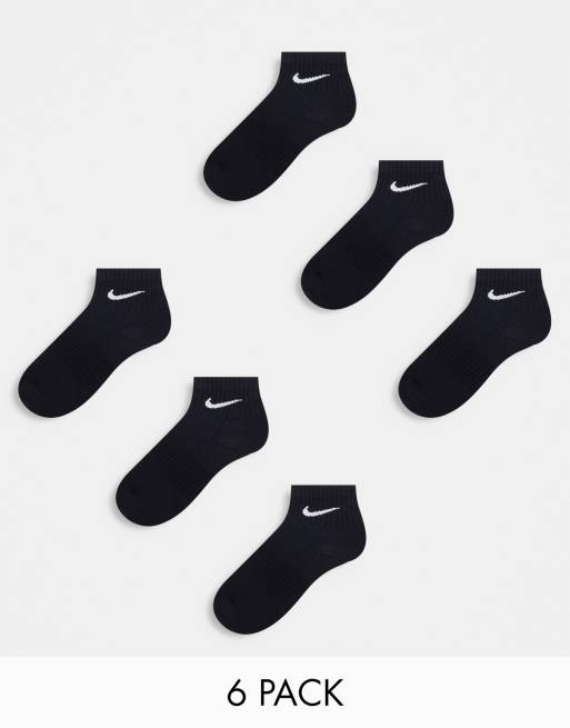 Nike Everyday Cushioned 6 pack ankle socks in black