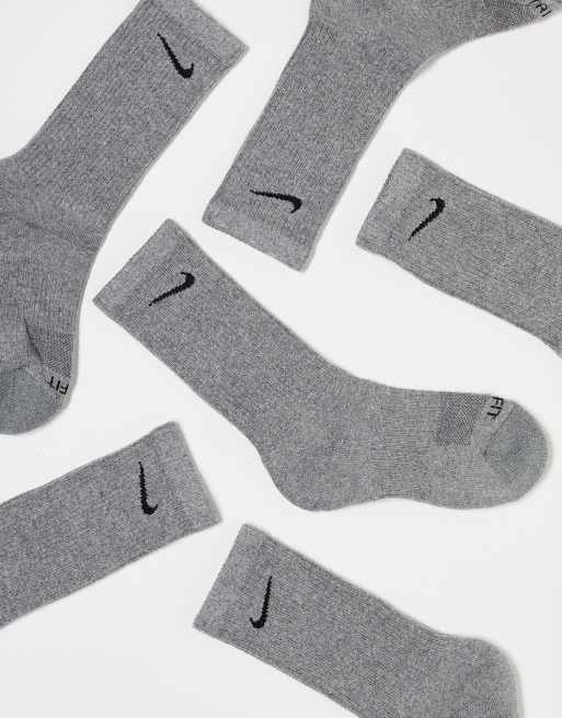 Nike Everyday Cushioned Pack Crew Socks In Gray