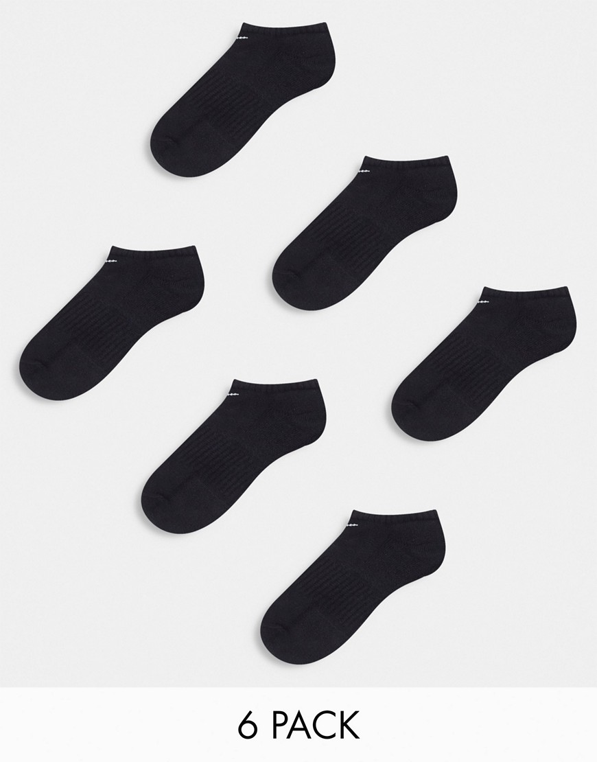 Nike Everyday Cushioned 6 Pack Sneakers Socks In Black