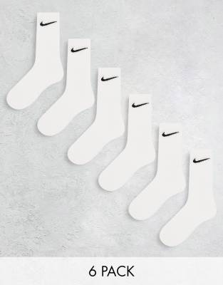 Nike Everyday Cushioned 6 pack socks in white