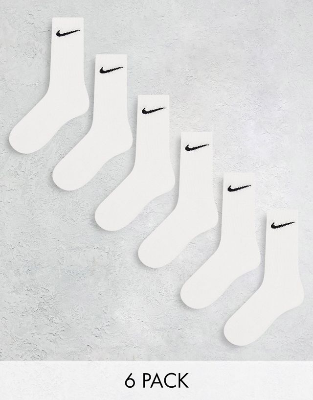Nike Everyday Cushioned 6 pack socks in white