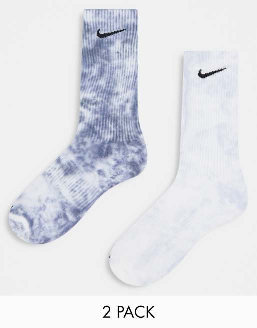 Nike - Everyday Cushioned Plus - Confezione da 2 paia di calzini imbottiti blu tie-dye