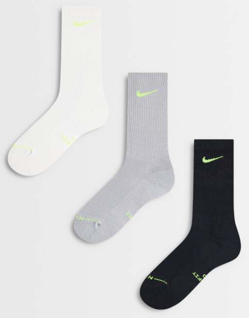 Nike Everyday Elevate confezione da 3 paia di calzini alti multicolore neon