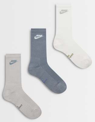 Nike Bianco Elevated Crew 3 Pack - Calze - Taglia 34 - 37.5 - Algodón - Immagine 2