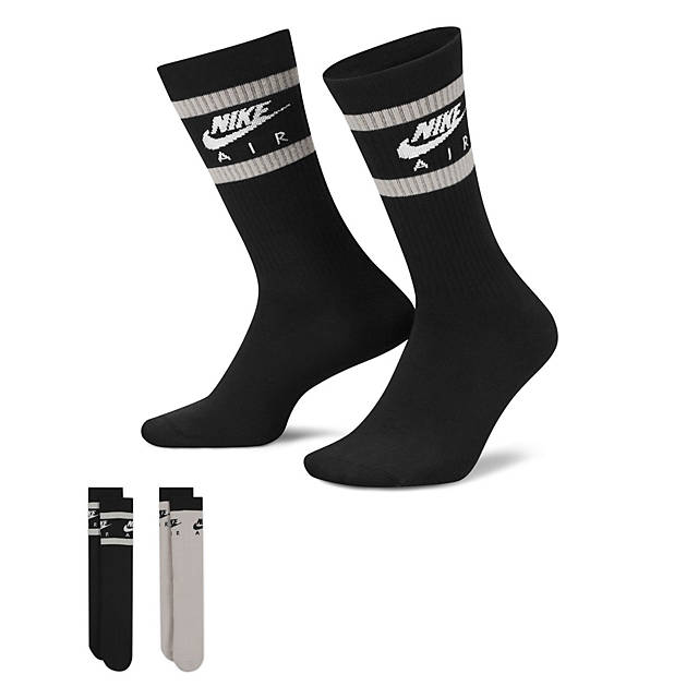 Nike - everyday essential 2 pack socks in grey and black