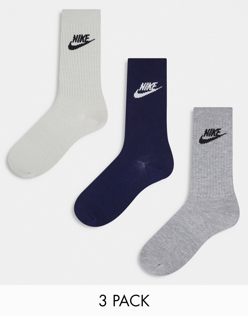 Nike Everyday Essential 3 Pack Socks In Beige-neutral In Multi