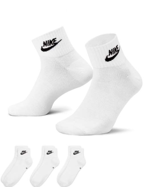 Nike Everyday Essential 3 pack socks in white/blue