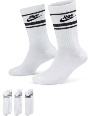 Nike Everyday Essential 3 pack socks in white/black