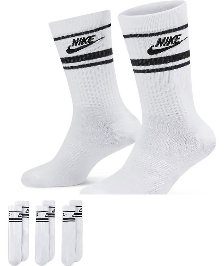 Nike Everyday Essential 3 pack socks in white/black