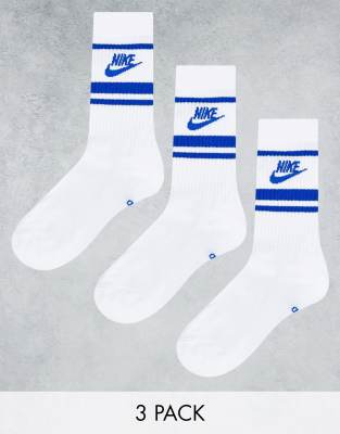 Nike Everyday Essential 3 pack socks in white/blue | ASOS