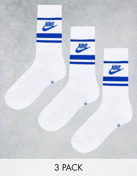 Nike Everyday Essential 3 pack socks in white/blue - view 1