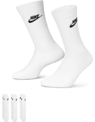 Nike Everyday Cushion Plus 3 pack logo socks in white