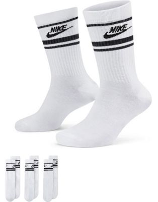 Nike - Everyday Essential - Lot de 3 paires de chaussettes - Blanc et noir