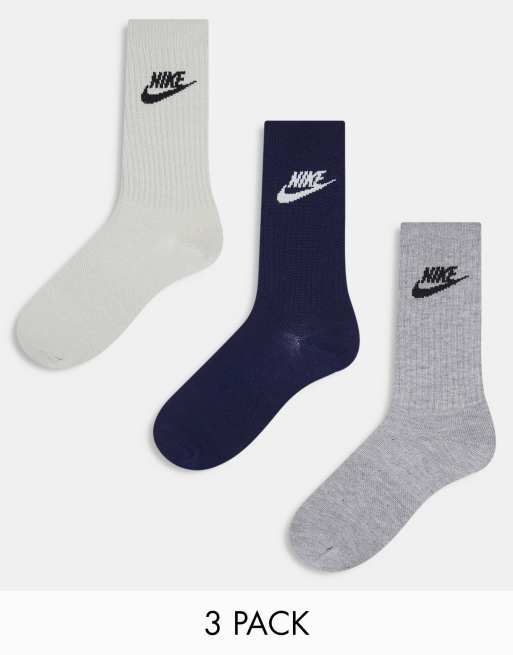 Nike Everyday Essential Lot de 3 paires de chaussettes Noir blanc et gris