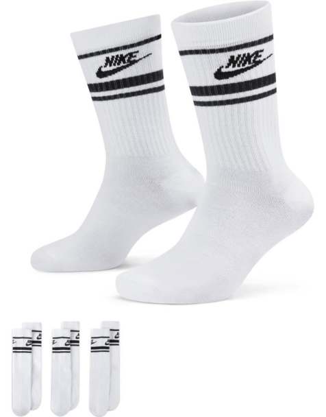 Nike – Everyday Essential – Vita/svarta strumpor, 3-pack - view 1