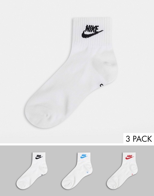 Nike Everyday Essentials 3 pack ankle socks in white