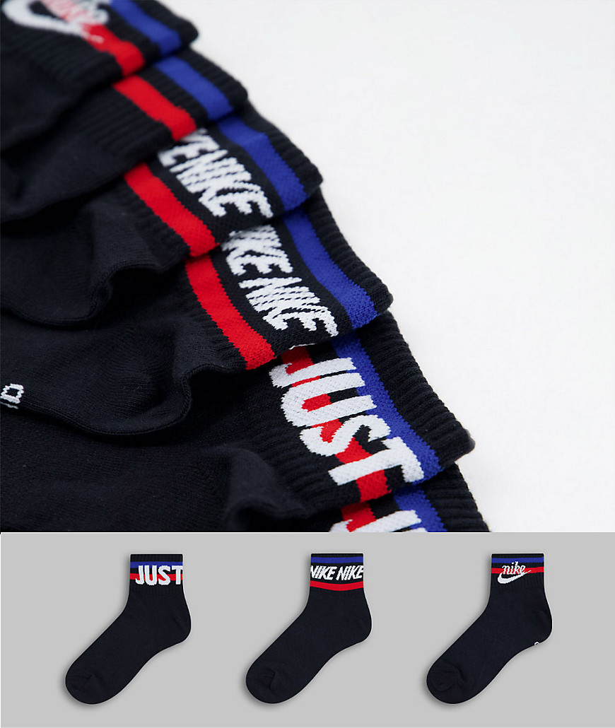 Nike Everyday Essentials Anniversary 3-pack quarter socks in black