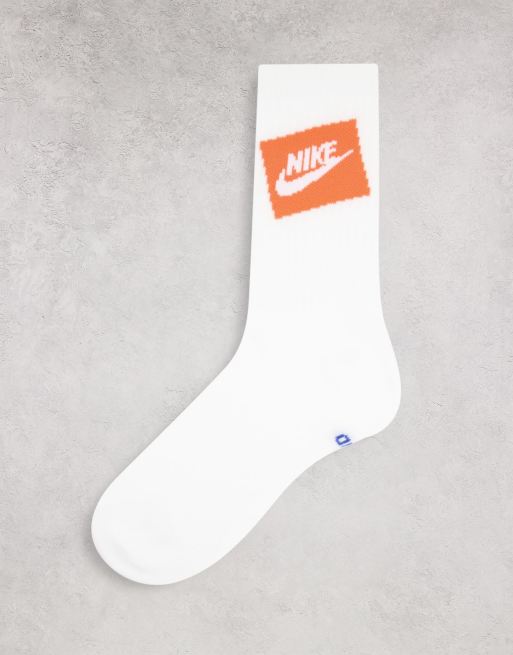 White and outlet orange nike socks