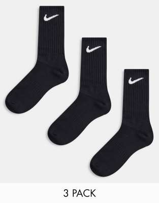 Nike Everyday Lightweight 3 Pack Socks In Black