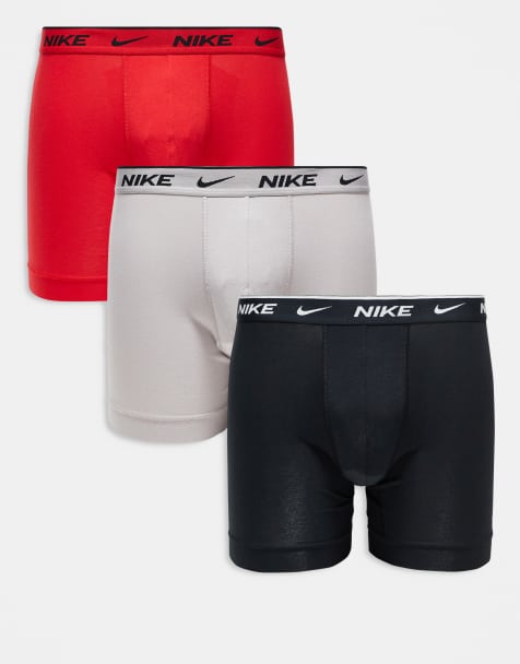 Nike - Everyday - Lot de 3 boxers en coton stretch - Noir/gris/rouge - view 1