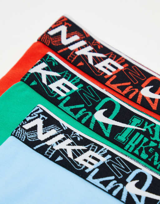Nike - Everyday - Lot de 3 boxers en coton stretch - Orange, bleu et vert, 4 de 4