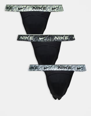 Nike - Everyday - Lot de 3 strings fesses-nues en coton stretch à ...