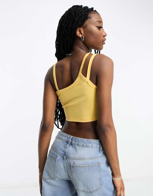 Gold nike outlet crop top