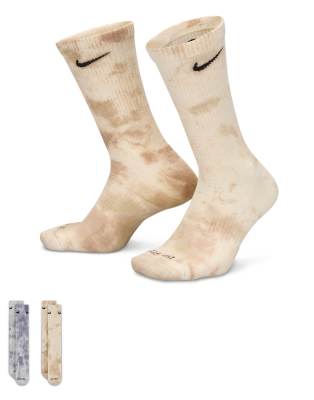 Nike Everyday Plus 2-pack Crew Socks In Gray