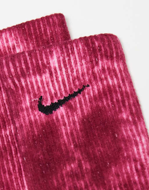 Nike Everyday Plus 2 Pack Pink Tie Dye Crew Socks