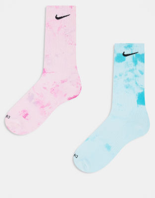 Nike Everyday Plus 2 pack crew socks in pink